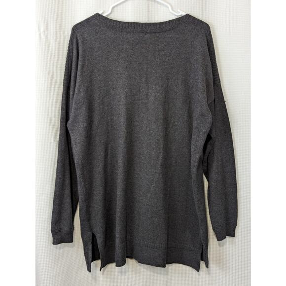 OLD NAVY! FAB CHARCOAL GRAY TUNIC STYLE LONG PULLOVER SWEATER! SZ L - Picture 7 of 8